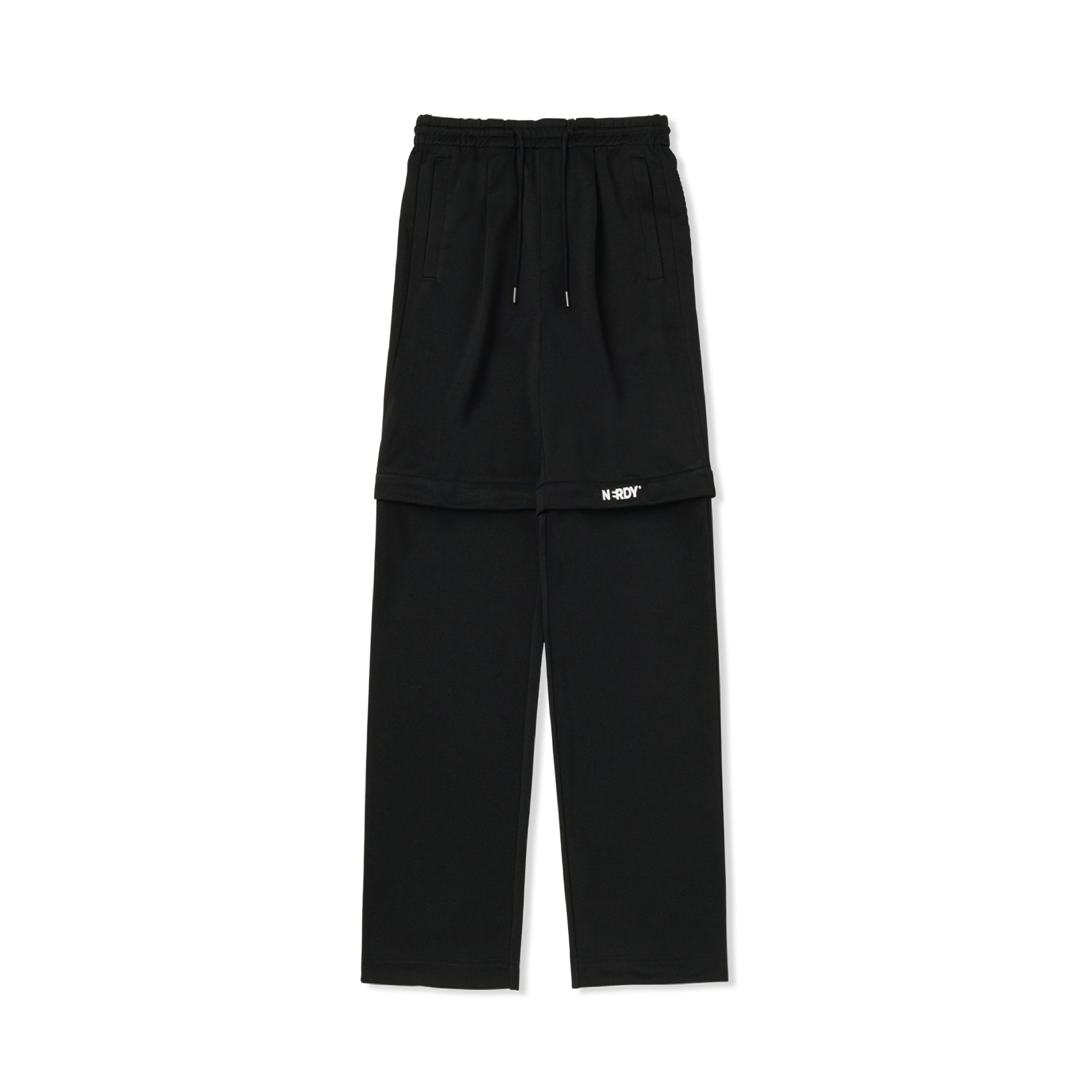 NERDY | Two-Way Zipper Wide Track Pants Black – SWAGANZ