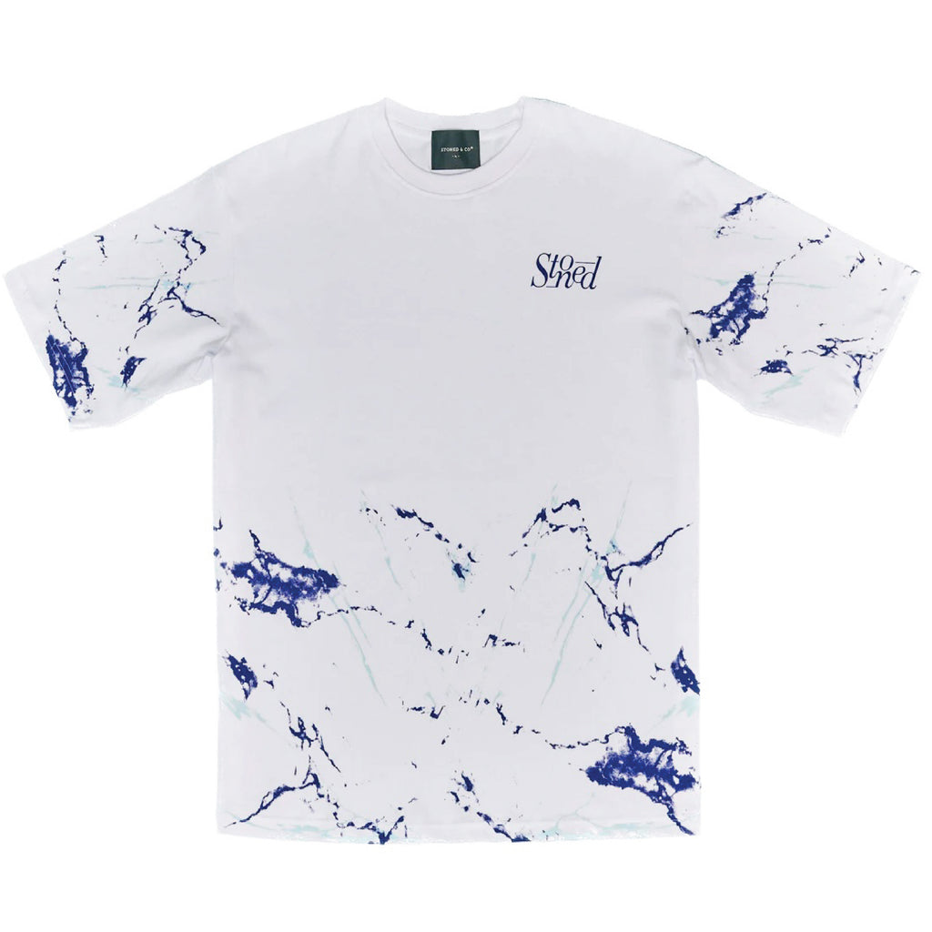 Stoned  Blessed Marble Tee White