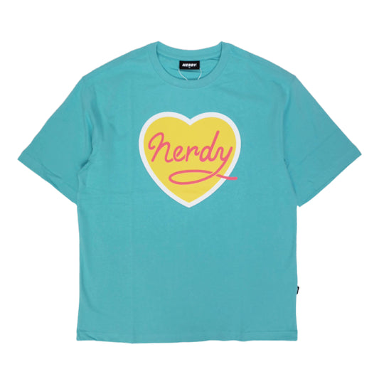 NERDY | Cursive Logo Heart 1/2 Sleeve T-Shirt Mint