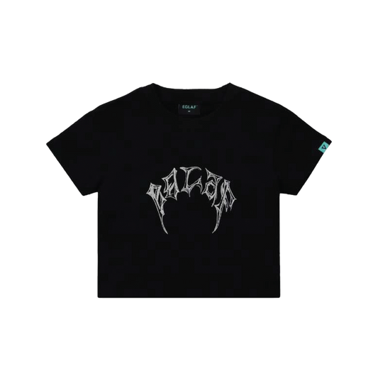 EGLAF | RC Embroidery Logo Crop Top Black