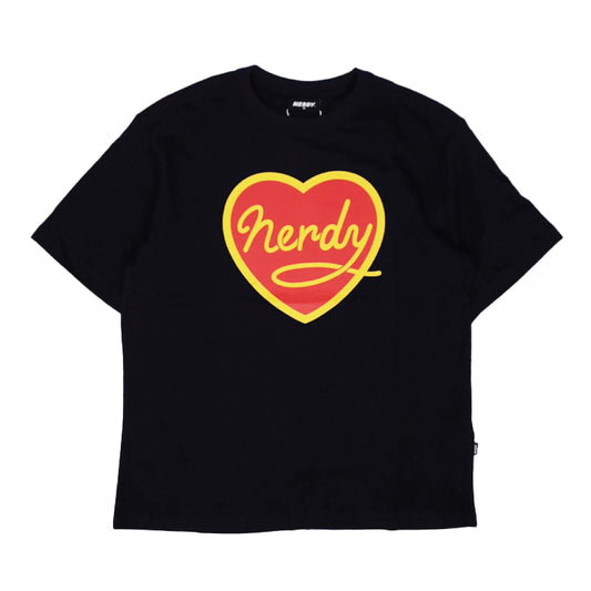 NERDY | Cursive Logo Heart 1/2 Sleeve T-Shirt Navy