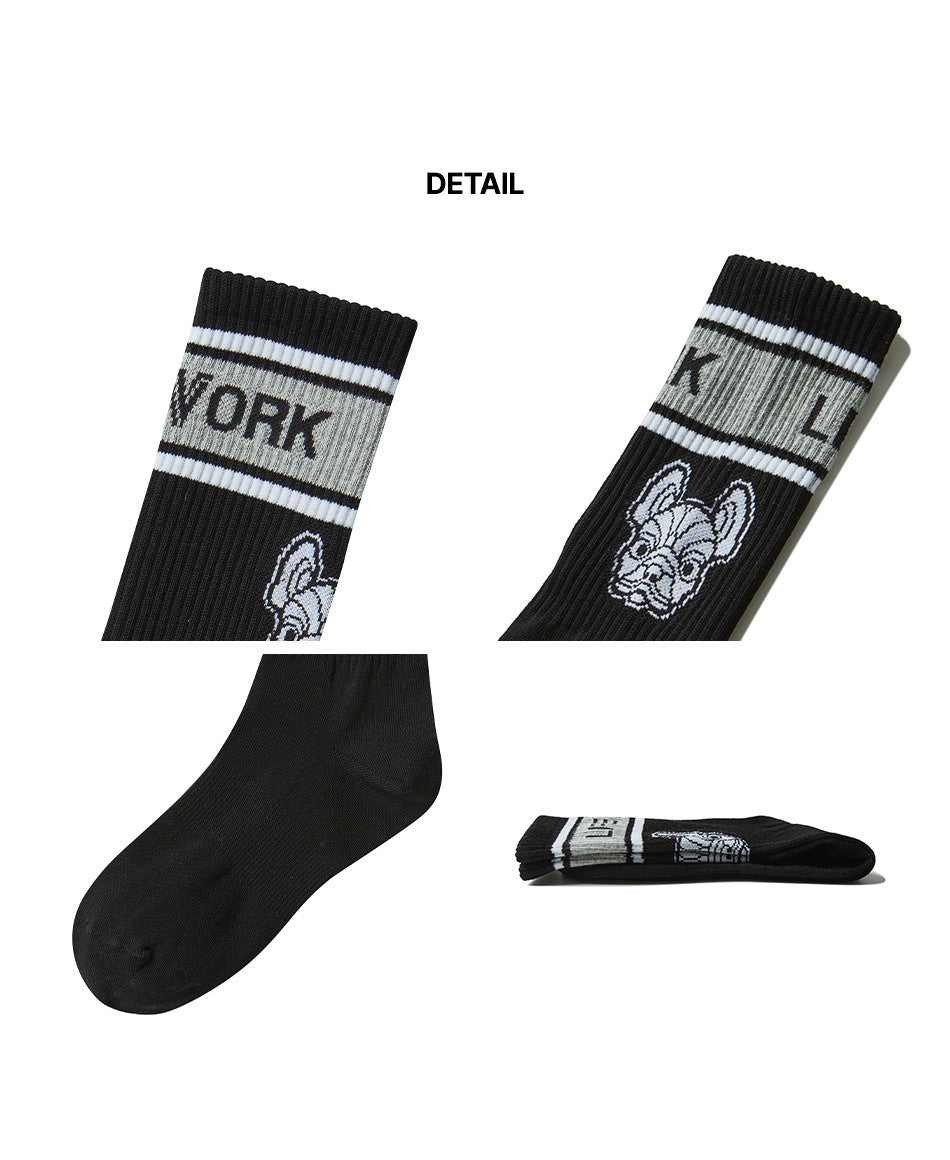 LifeWork | Baekradok New Crew Socks Black