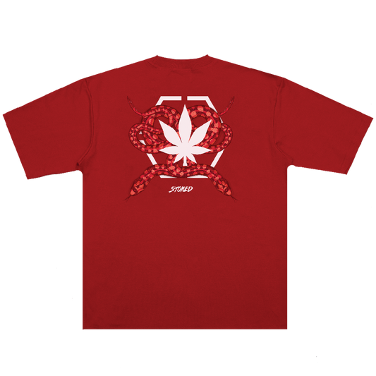 Stoned | Hexagon Snake Tee Red