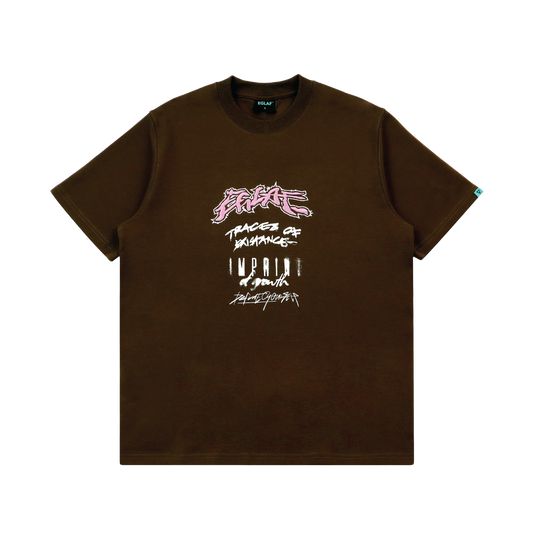 EGLAF | Fragments Mixed Typo Tee Brown