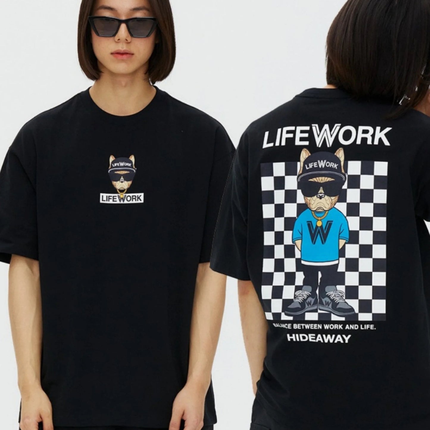 LifeWork | Checkerboard Hipdok S/S T-Shirt Black