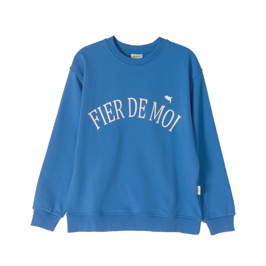 FIER DE MOI | Big Logo Long Sleeve Sweatshirt Blue