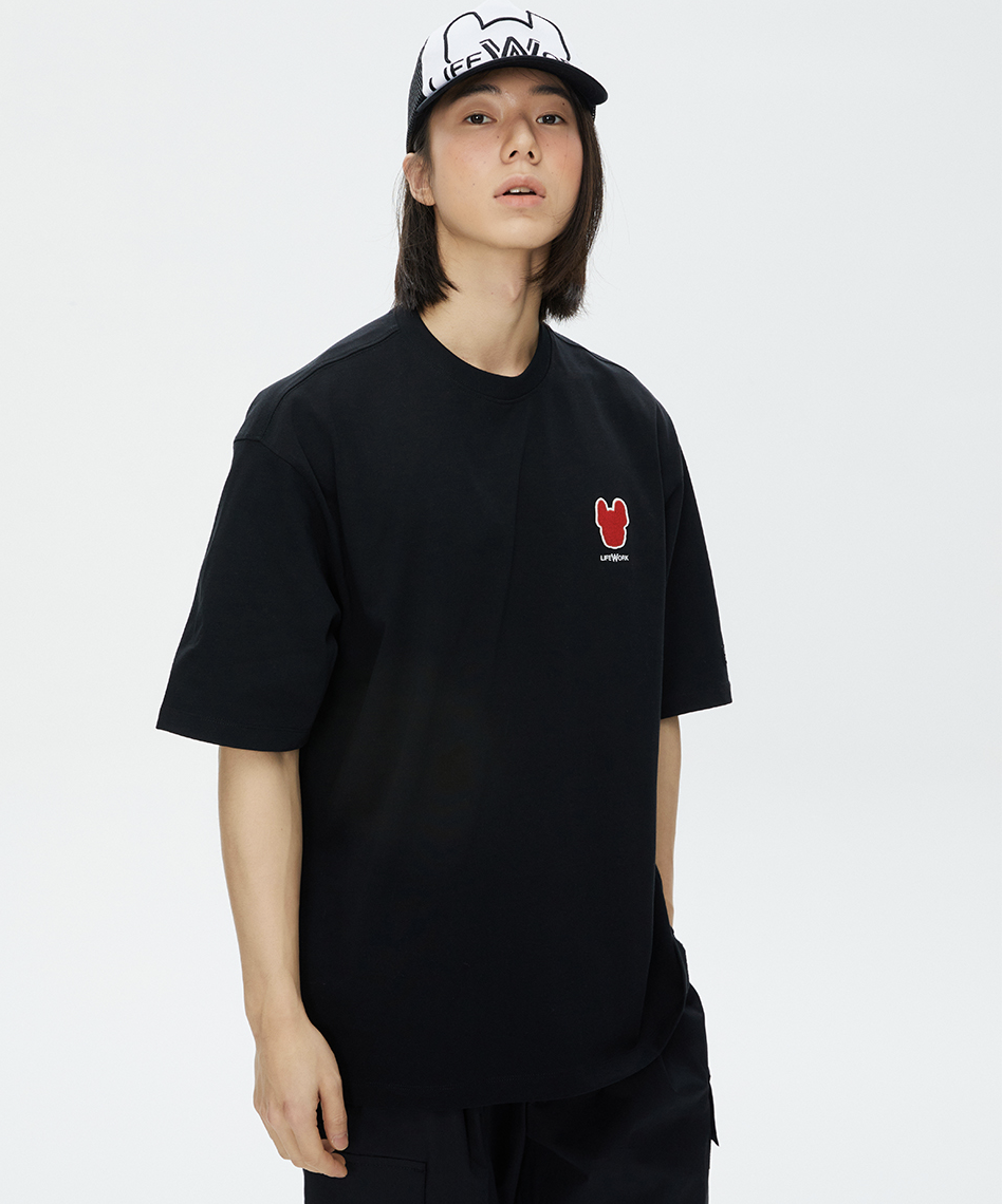 LifeWork | Small Dog Embroidery S/S T-Shirt Black