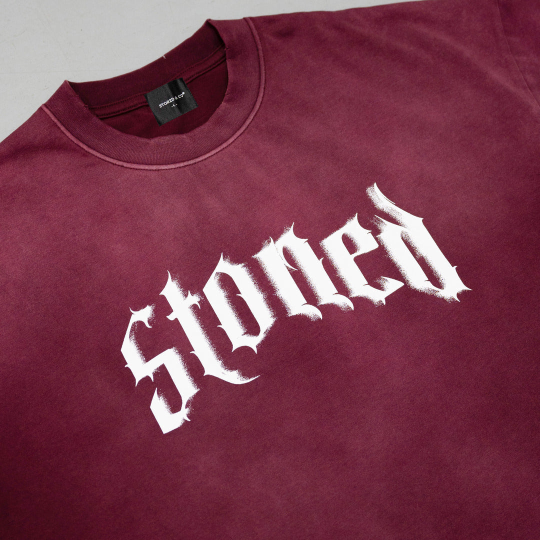 Stoned Euphoria | Washed Tee Maroon