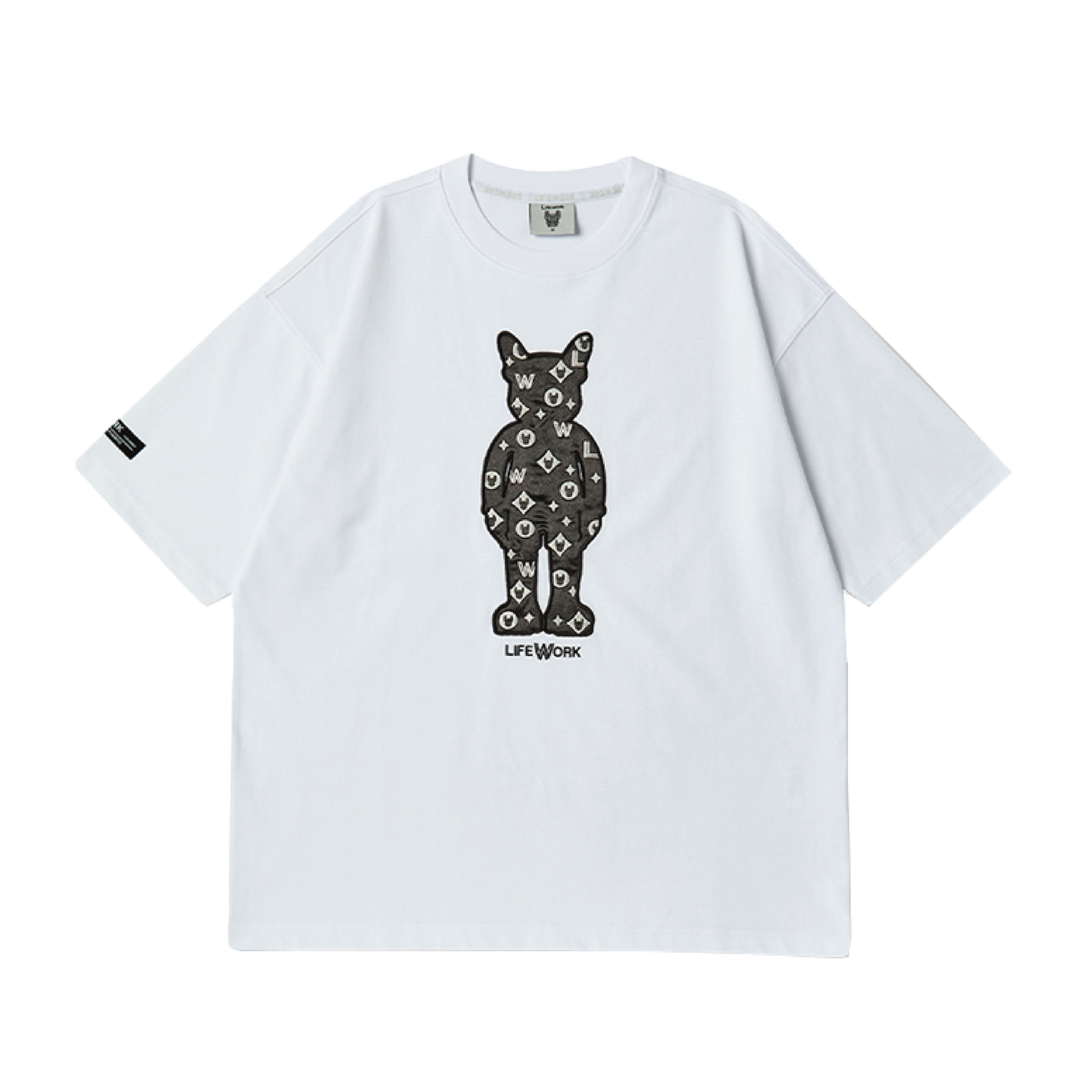 LifeWork | Embroidered Mono Figure S/S T-Shirt White