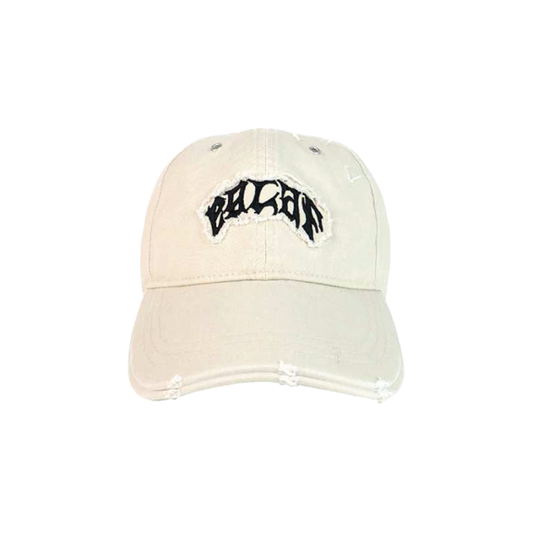 EGLAF | RC Distressed Embroidery Logo Cap Cream White