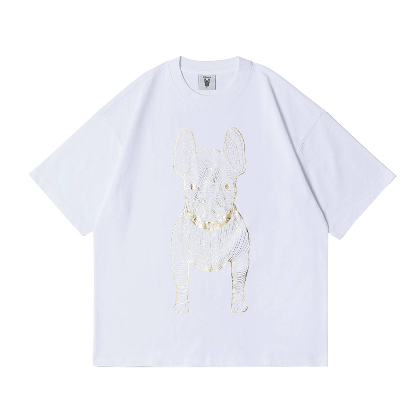 LifeWork | Gold Silver Dog S/S T-Shirt White Gold