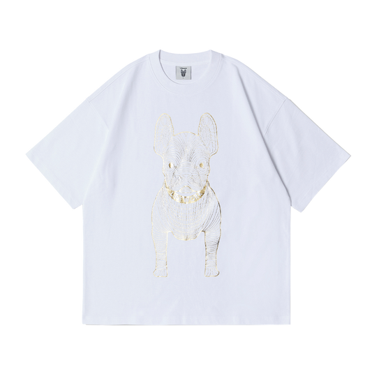 LifeWork | Gold Silver Dog S/S T-Shirt White Gold