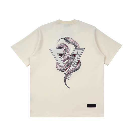 EGLAF | Serpent Logo Tee Cream White/Pink Black