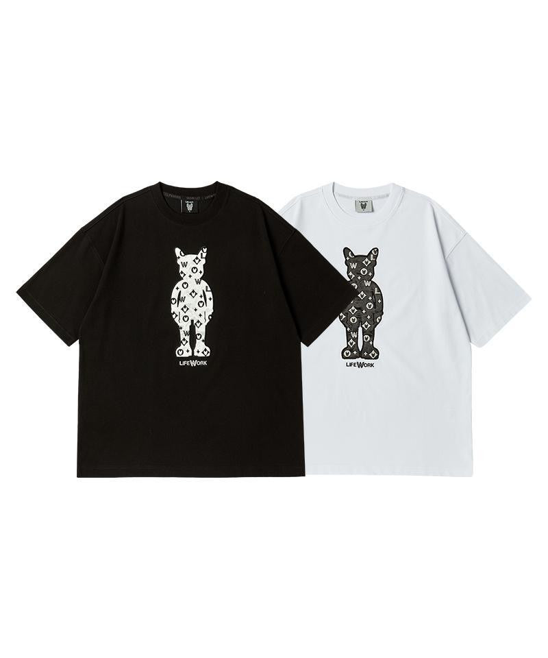 LifeWork | Embroidery Mono Figure S/S T-Shirt Black