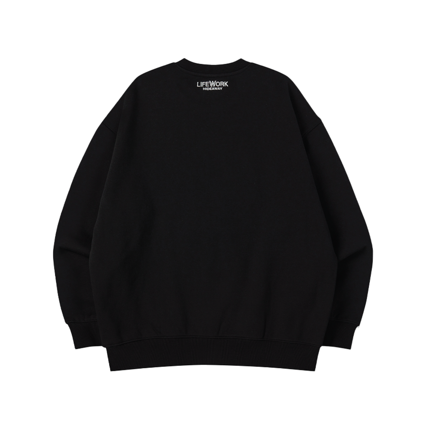 LifeWork | Hooded Hipdog Applique Man To Man Sweater Black