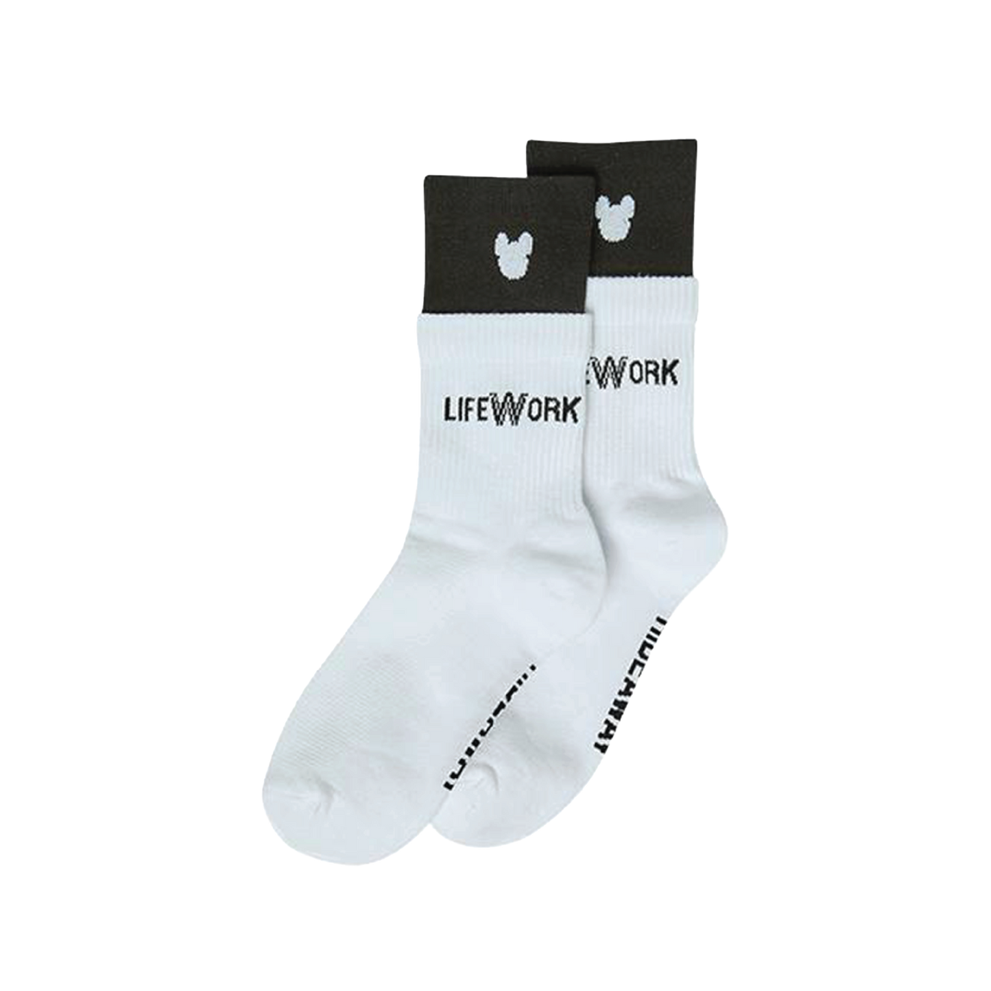 LifeWork | Double Rib Crux Socks White