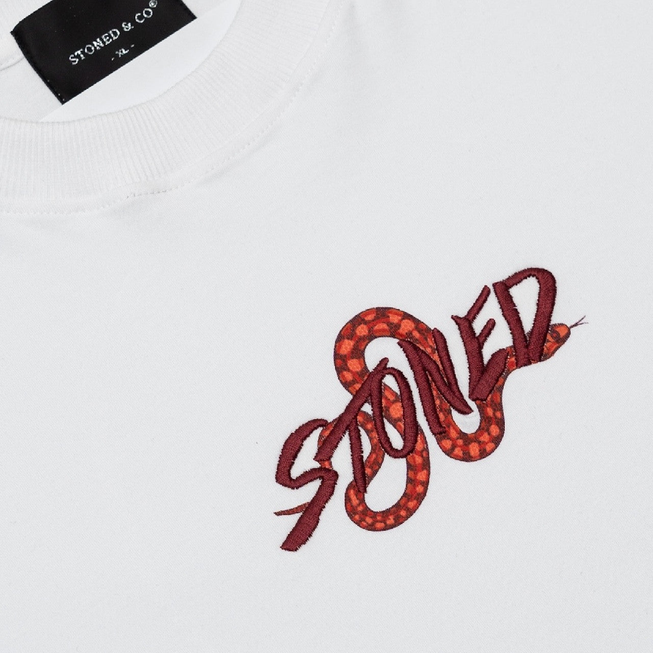 Stoned | Hexagon Snake Tee White