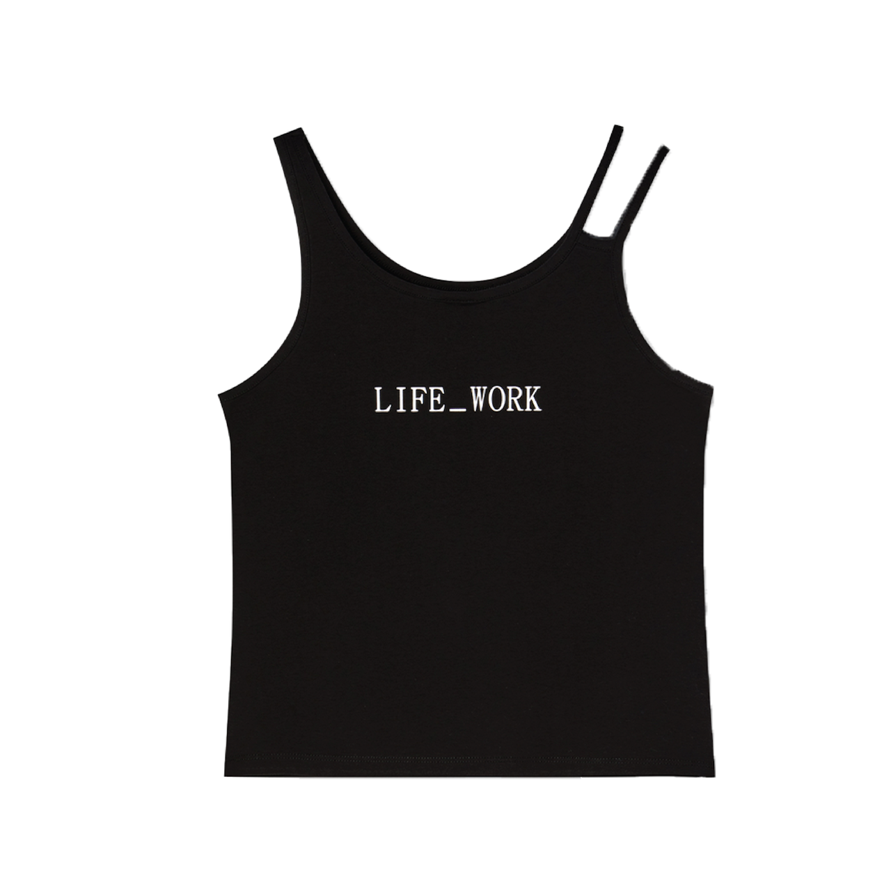 LifeWork | Women Unbalanced Slit Sleeveless Black