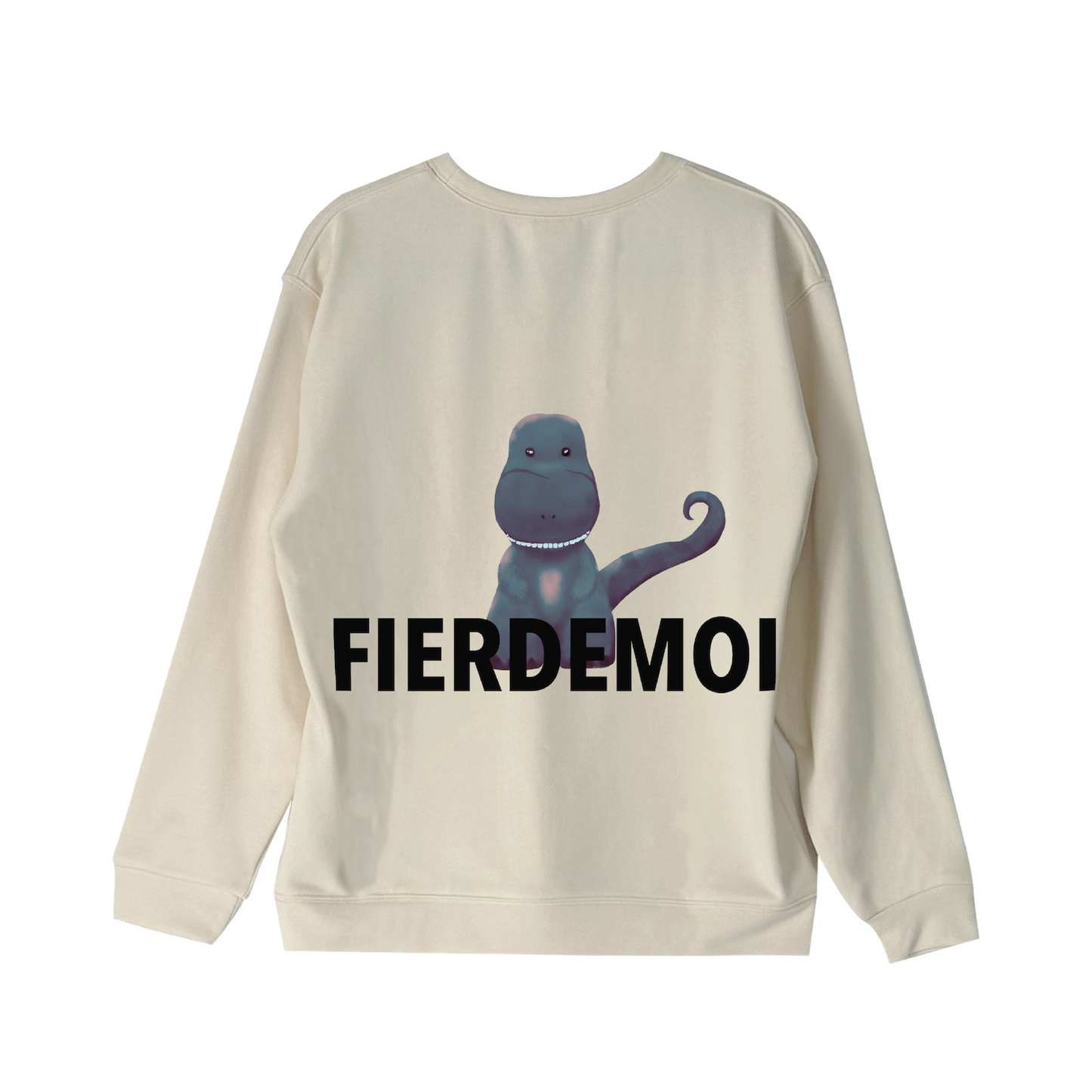 FIER DE MOI | Cute Dragon Print Long Sleeve Sweatshirt Ivory