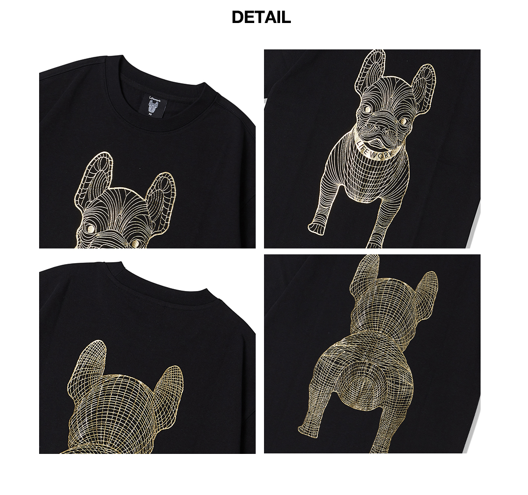 LifeWork | Gold Silver Dog S/S T-Shirt Black Gold