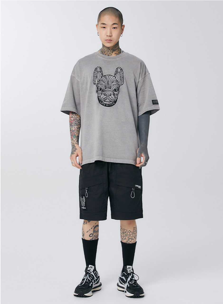 LifeWork | Pigment Embroidery S/S T-shirt Grey