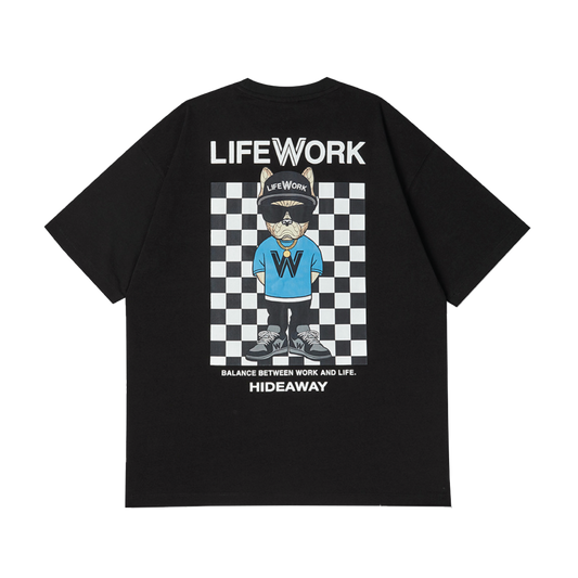 LifeWork | Checkerboard Hipdok S/S T-Shirt Black