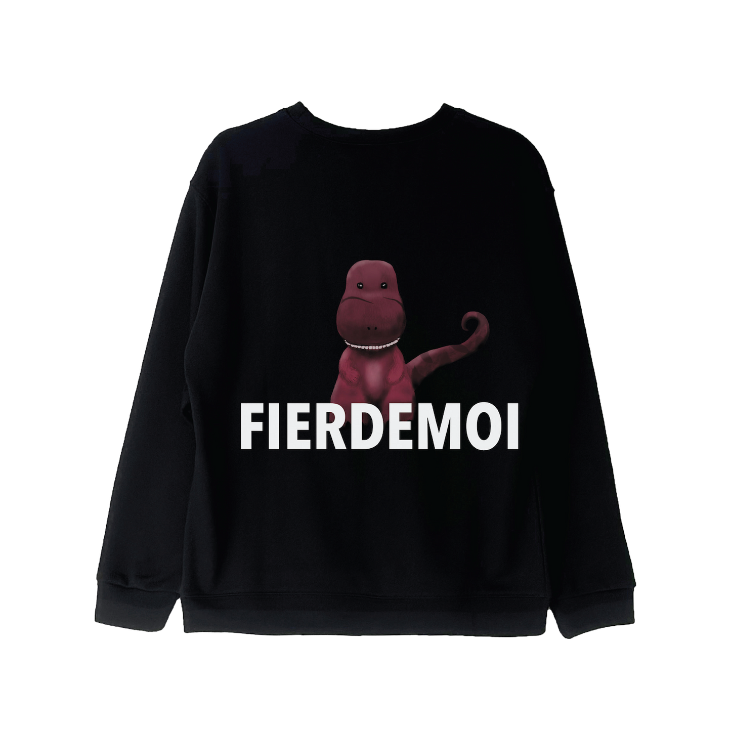 FIER DE MOI | Cute Dragon Print Long Sleeve Sweatshirt Black