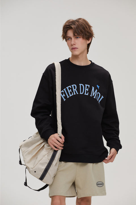 FIER DE MOI | Big Logo Long Sleeve Sweatshirt Black
