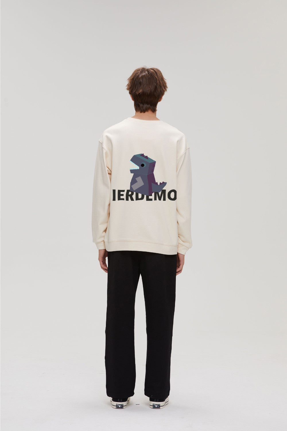 FIER DE MOI | Metaverse Dragon Print Long Sleeve Sweatshirt Ivory