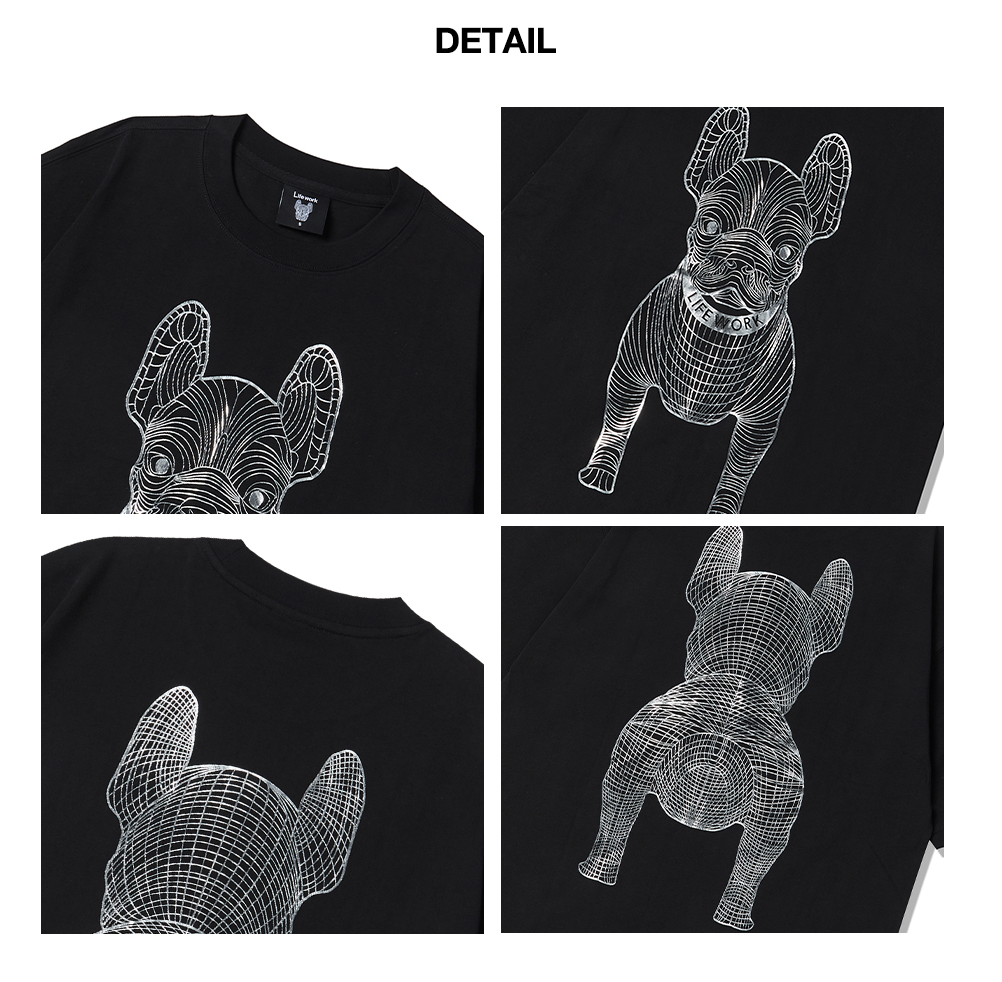 LifeWork | Gold Silver Dog S/S T-Shirt Black Silver