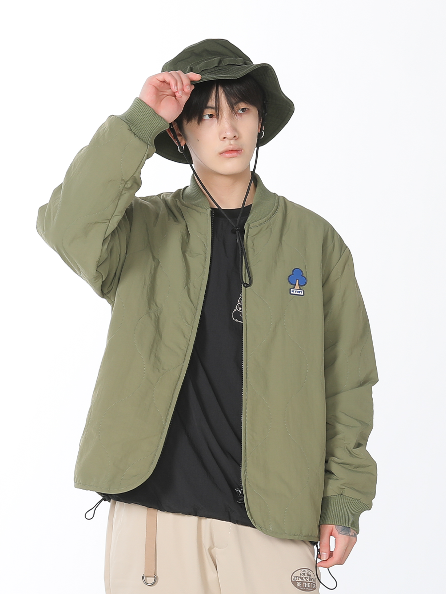 KEYNOTE | Thin Cotton Padded Jacket Green