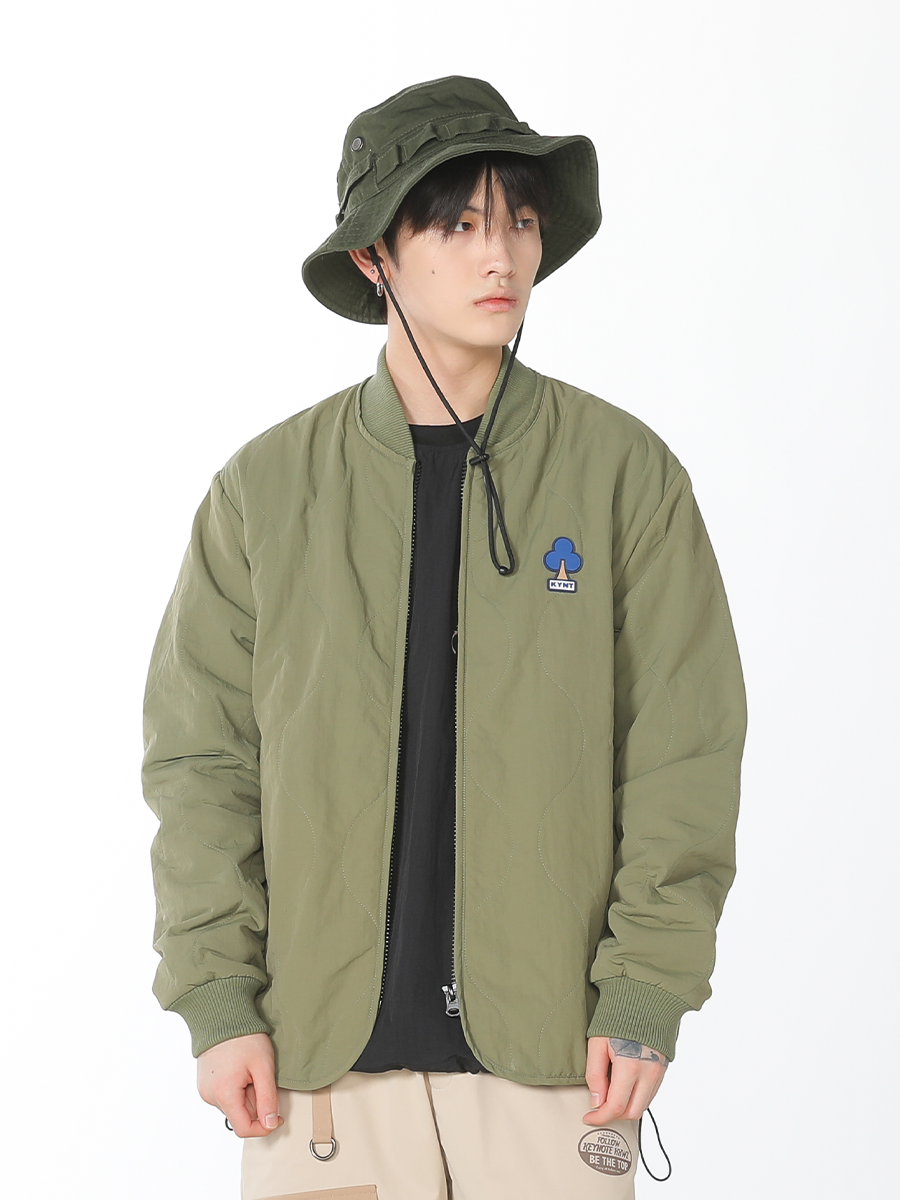 KEYNOTE | Thin Cotton Padded Jacket Green