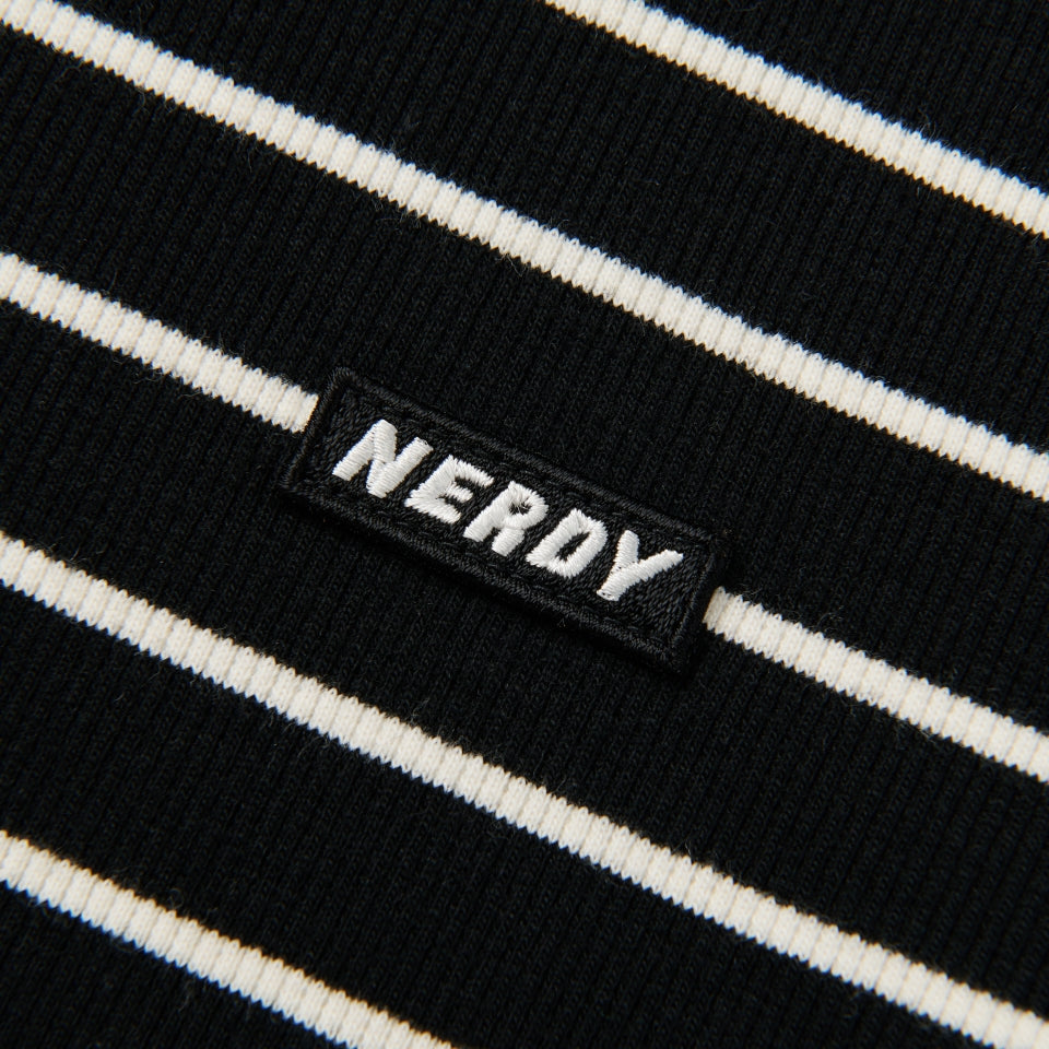 NERDY | Women's Striped Cropped T-shirt Black