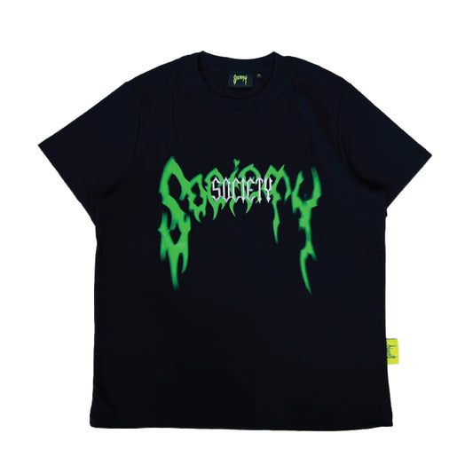 Society | Hazy Printing Embroidery Logo Tee (Black)