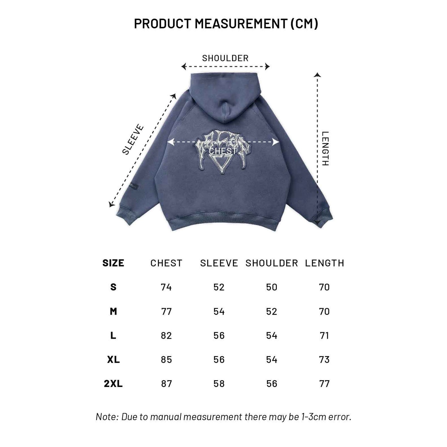 EGLAF | RC Fabric Stitch Hoodie Stone Blue