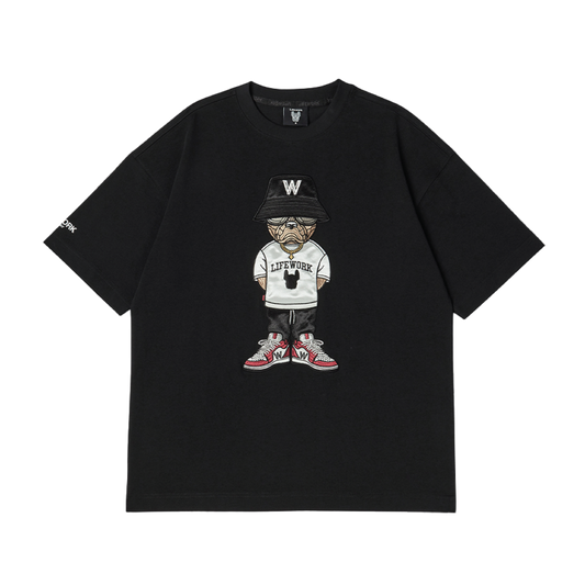 LifeWork | Hipdok Applique S/S T-Shirt Black