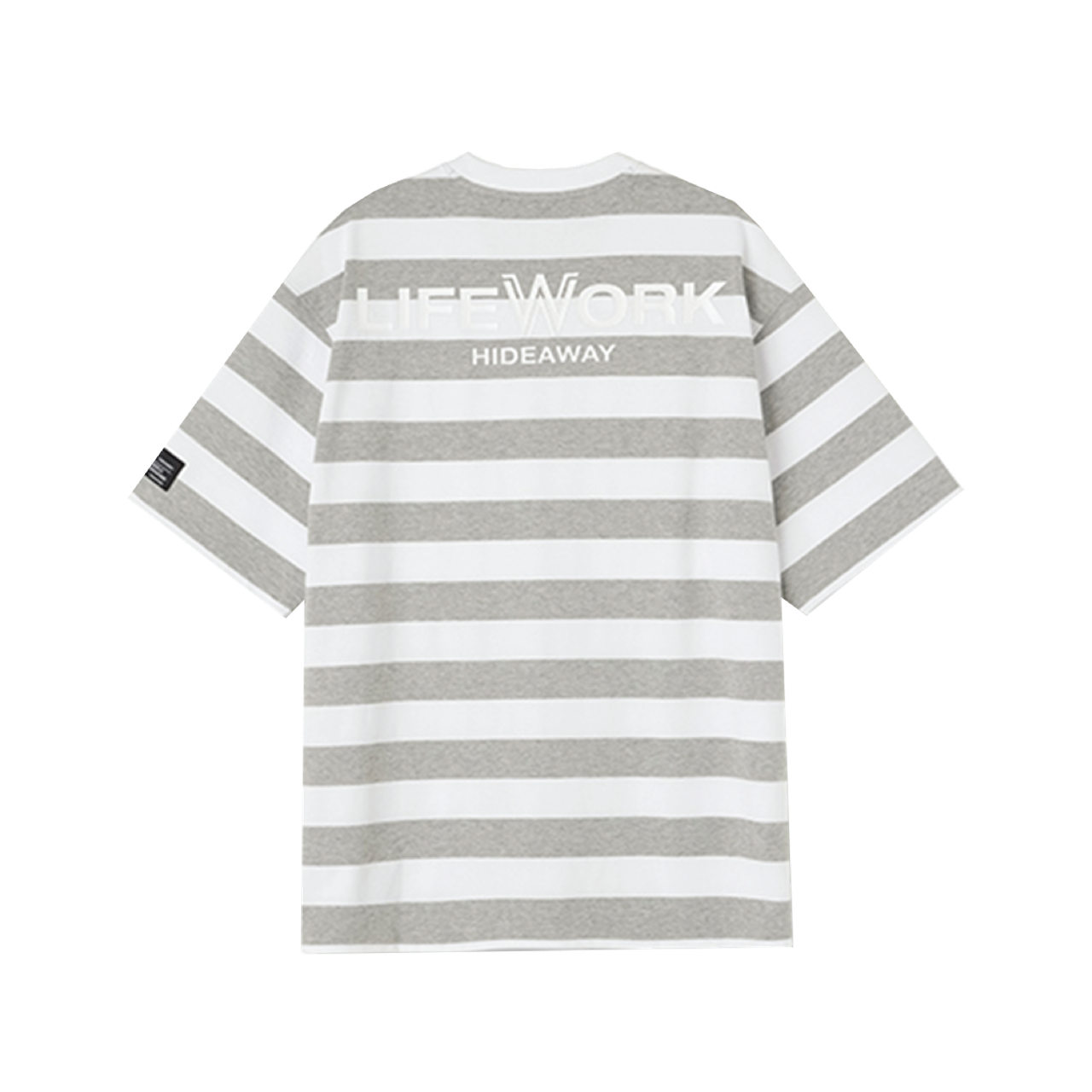 LifeWork | White Logo Stripe S/S T-Shirt Melange Grey