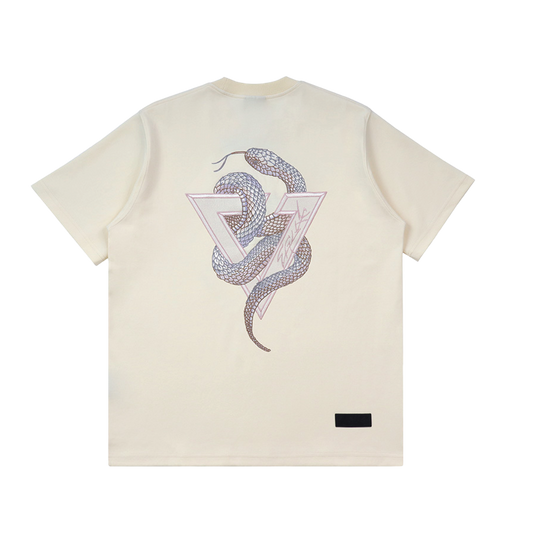 EGLAF | Serpent Logo Tee Cream White/Grey Purple