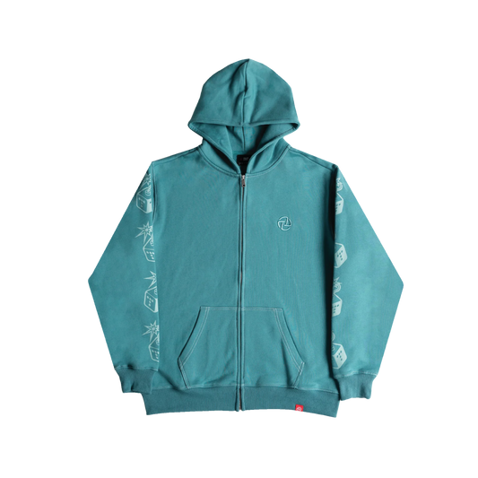 TNTCO | Zipped Contrast Hoodie Dirty Blue