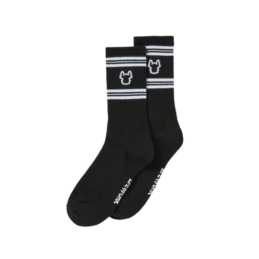 LifeWork | Striped Line Crew Socks Black