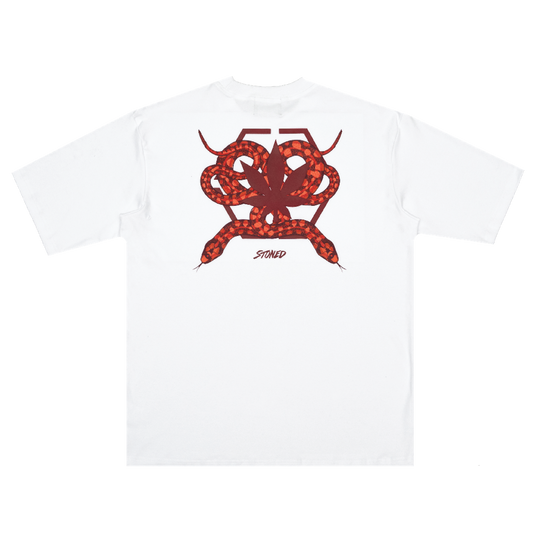 Stoned | Hexagon Snake Tee White