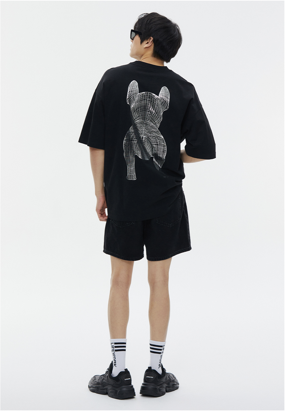 LifeWork | Gold Silver Dog S/S T-Shirt Black Silver