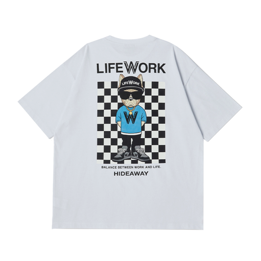 LifeWork | Checkerboard Hipdok S/S T-Shirt White