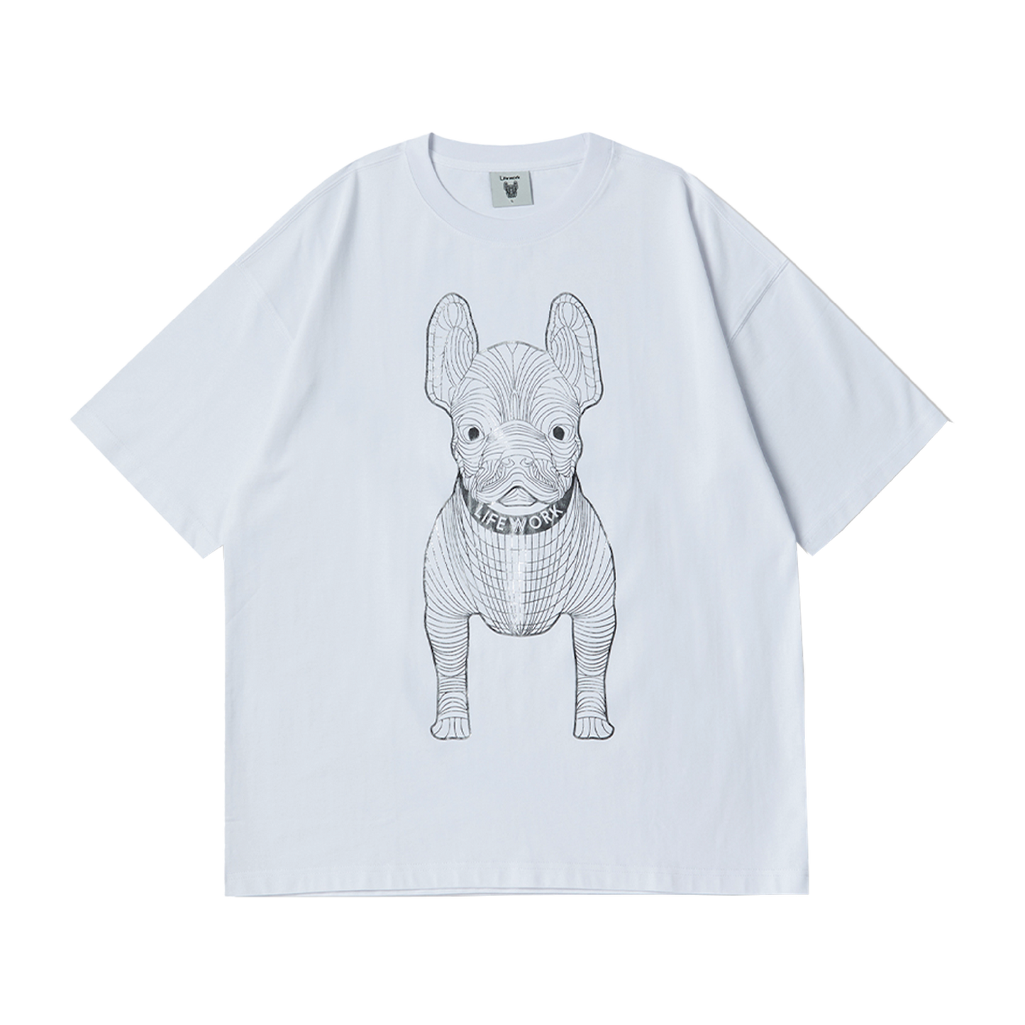 LifeWork | Gold Silver Dog S/S T-Shirt White Silver