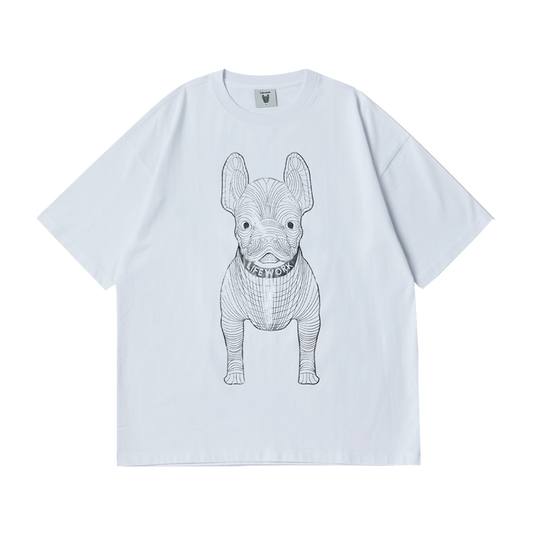 LifeWork | Gold Silver Dog S/S T-Shirt White Silver