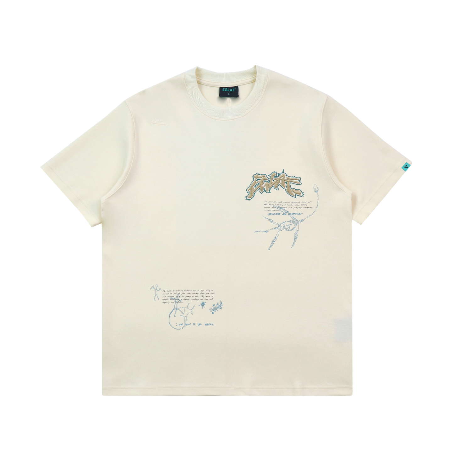 EGLAF | Fragments Journal Tee Cream White