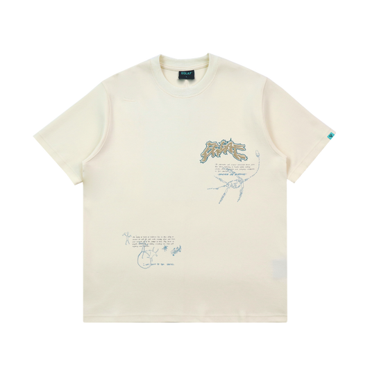 EGLAF | Fragments Journal Tee Cream White