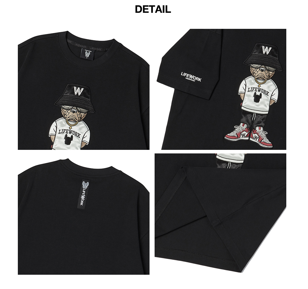 LifeWork | Hipdok Applique S/S T-Shirt Black