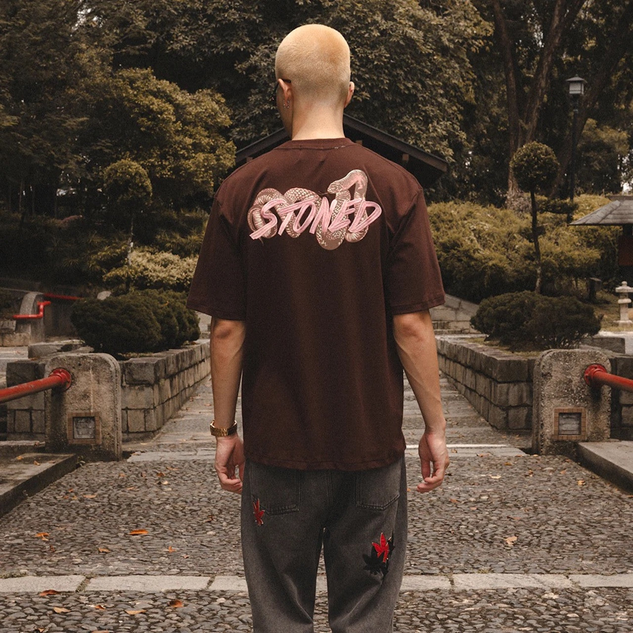 Stoned | Genetic Snake Tee Brown