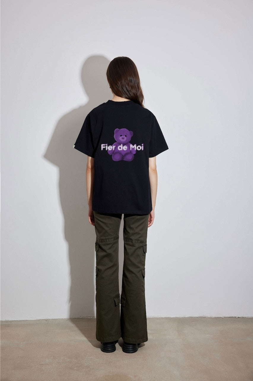 FIER DE MOI | Purple Bear S/S T-shirt Black